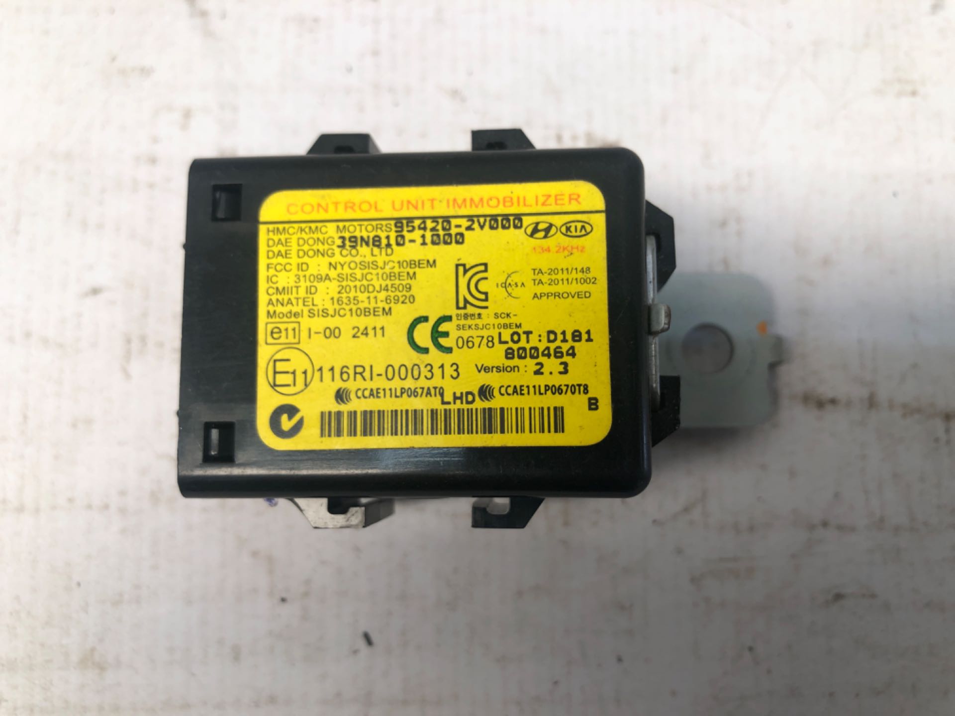 Modulo Imobilizador Hyundai Hb20 954202v000
