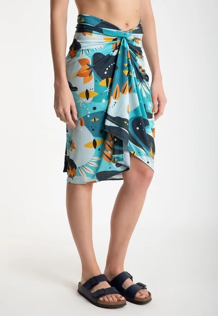 CANGA PAREO FEMININA ESTAMPADA ORIXÁ  LYGIA E NANNY