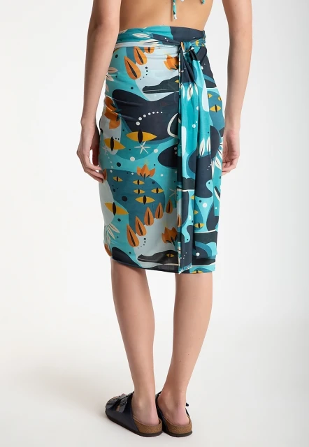 CANGA PAREO FEMININA ESTAMPADA ORIXÁ  LYGIA E NANNY