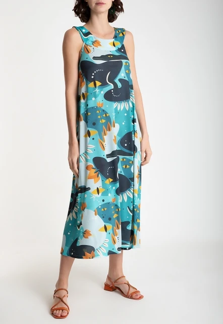 VESTIDO FEMININO ESTAMPADO MANATI LYGIA E NANNY