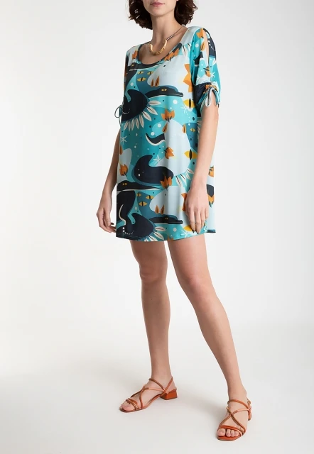 TUNICA FEMININA ESTAMPADA BATUIRA  LYGIA E NANNY