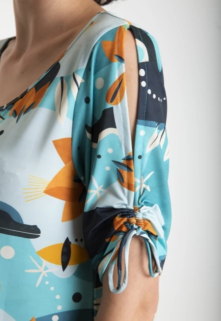 TUNICA FEMININA ESTAMPADA BATUIRA  LYGIA E NANNY