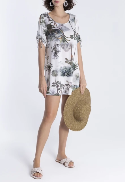 TUNICA FEMININA ESTAMPADA BATUIRA  LYGIA E NANNY